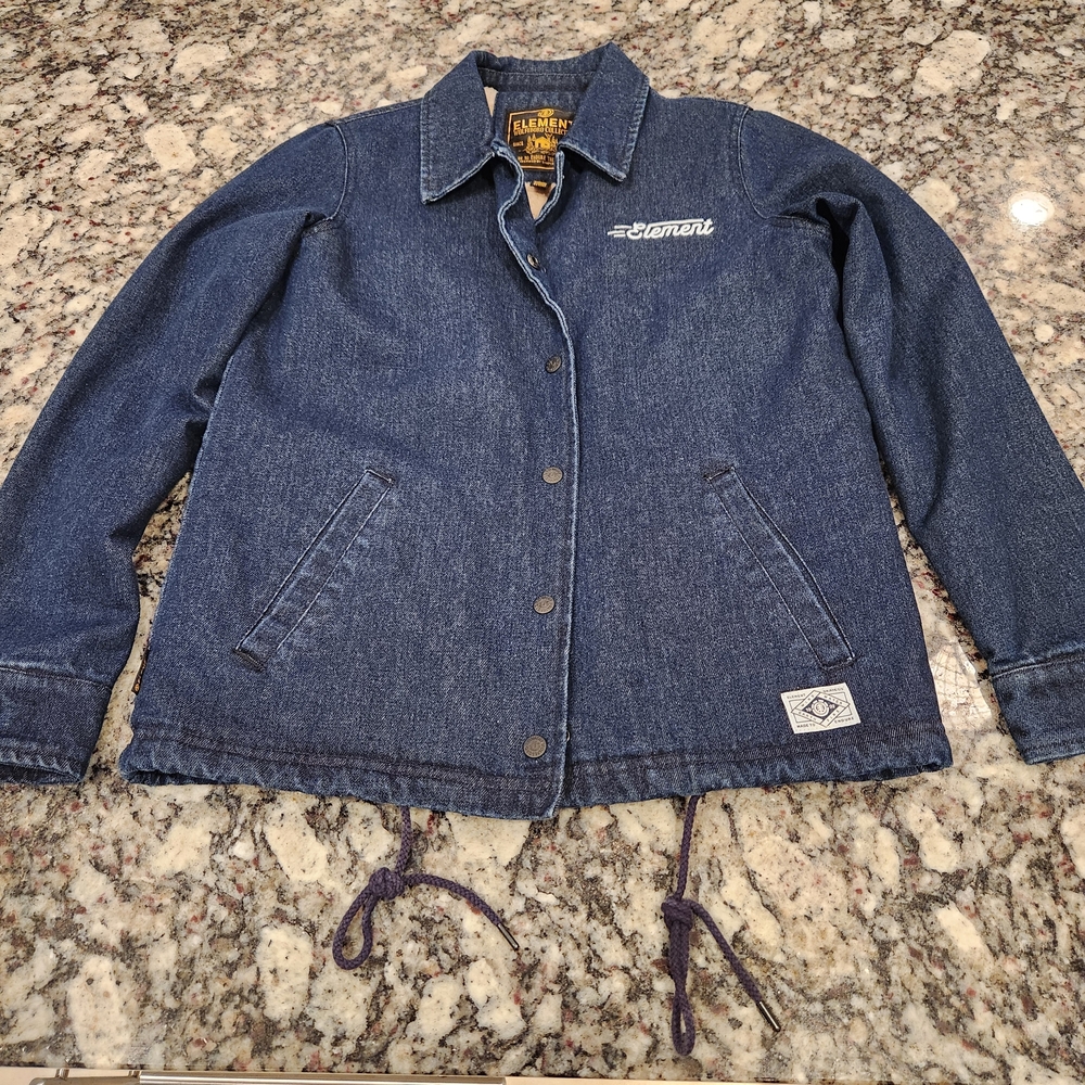 Element Men's Dark Blue Denim Bomber Jacket